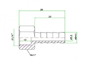 KOŃCÓWKA DO WĘŻA GW 1/4