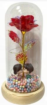 ETERNAL ROSE IN GLASS, СВЕТЯЩАЯСЯ цветочная коробчатая роза LED