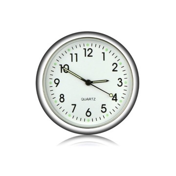Автомобильные часы Silver White QUARTZ - Украшение автомобиля Chrome White PL