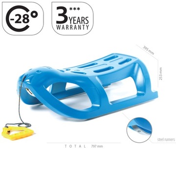 ДЕТСКИЕ ПЛАСТИКОВЫЕ САНКИ, ПРОЧНАЯ СТАЛЬНАЯ ФИТИНГА, РАЗДВИЖНЫЕ