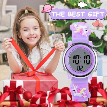 Цифровые часы для девочек, 7 цветов, мигающий светодиод