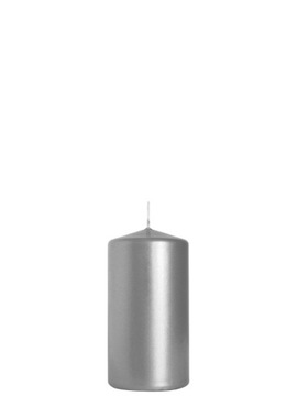 Świeca walec 60/120 srebrny metalik