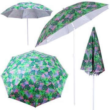 PARASOL OGRODOWY PLAŻOWY REGULOWANY 150CM BALKONOWY ŁAMANY LIŚCIE