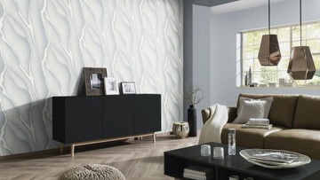 СЕРЫЙ - 3D мрамор, блестки - ОБОИ - ELLE DECORATION
