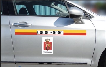 ДОПОЛНИТЕЛЬНАЯ МАРКИРОВКА ТАКСИ в Варшаве - наклейка из фольги + номера