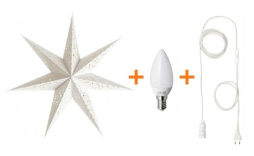 Подвесной светильник ИКЕА СТРАЛА + белая лампочка-звезда