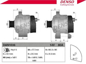 ALTERNÁTOR (14V 80A) CITROEN C1 PEUGEOT 107 TOYOTA