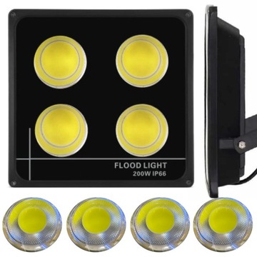 HALOGEN LED COB NAŚWIETLACZ SLIM OCZKO 200W