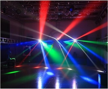МУЛЬТИФЕКТНЫЙ СВЕТОДИОДНЫЙ СВЕТ С ДВИЖУЩЕЙСЯ ГОЛОВКОЙ RGBW SPIDER STROBO LASER