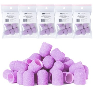 Абразивные подушечки MaluLac 50x CAPS для педикюра с резиновой основой 13 мм 100