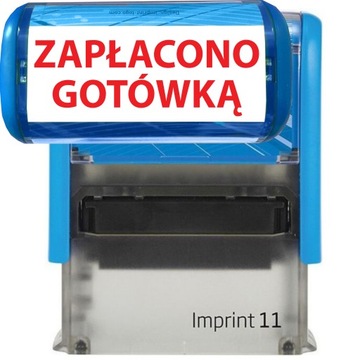 PIECZĄTKA ZAPŁACONO GOTÓWKĄ TRODAT 8911 DO FIRMY BIURA NIEBIESKA 38x14mm