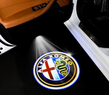 ZESTAW 2x ALFA ROMEO LED PROJEKTOR LOGO HD LAMPKA DRZWI 12V 90 146 164 166