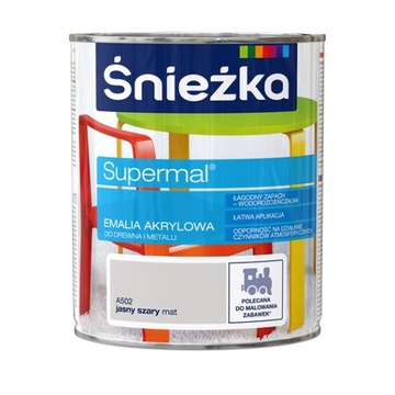 SUPERMAL EMALIA AKRYLOWA SZARY JASNY A502 MAT 0,8L