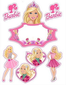 OPŁATEK NA TORT DEKORACJA BARBIE + DOWOLNY NAPIS