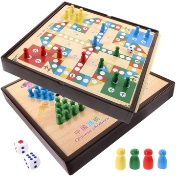 Drewniany zestaw zabawek Ludo
