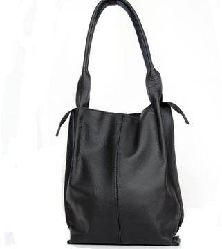 TOREBKA SKÓRZANA SHOPPER BAG NA RAMIĘ - 100% SKÓRA NATURALNA