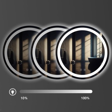 ПОДВЕСНОЕ КРУГЛОЕ НАСТЕННОЕ ЗЕРКАЛО ДЛЯ ВАННОЙ КОМНАТЫ СВЕТОДИОДНОЕ ЗЕРКАЛО 70 СМ BAS