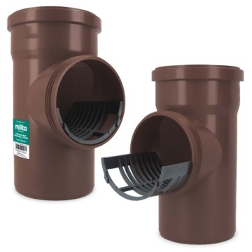 5x очиститель желоба, РЕВИЗИЯ ЖЕЛОБА, водосточная труба, 110, сетчатый фильтр желоба, коричневый, ЗАГЛУШКА