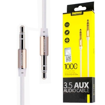 KABEL AUX AUDIO REMAX RL-L100 1M TRANSFER MUZYKI 2X JACK 3,5MM