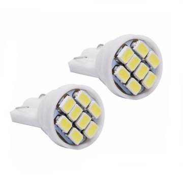 2x BIAŁA ŻARÓWKA W5W 1206 T10 postojówka rejestracja 8 LED 3020 SMD 12V