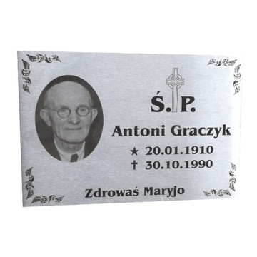 Tablica NA GRÓB nagrobna stal grawer 30x20cm TBGR8