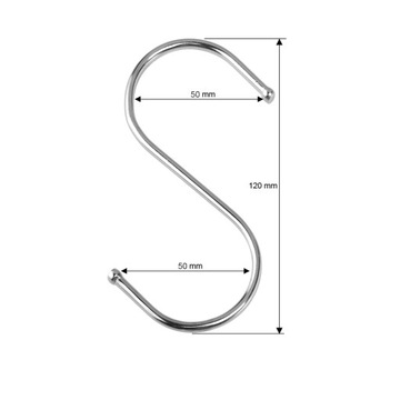 КРЮКИ СТАЛЬНЫЕ S-ОБРАЗНЫЕ 10 ШТ, НЕржавеющие, РАЗМЕР L