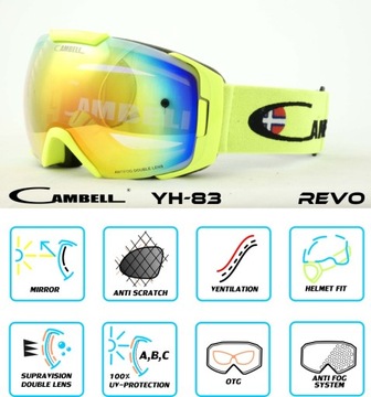 Очки для сноуборда и лыж REVO AntiFog OTG