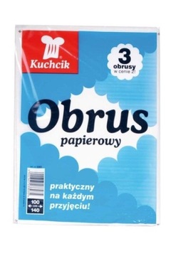 Obrus Papierowy BIAŁY Kuchcik 3szt 100x140cm