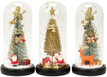 РОЖДЕСТВЕНСКАЯ ЕЛКА В СТЕКЛЕ, РОЖДЕСТВЕНСКОЕ УКРАШЕНИЕ СО СВЕТОДИОДНОЙ ПОДСВЕТКОЙ