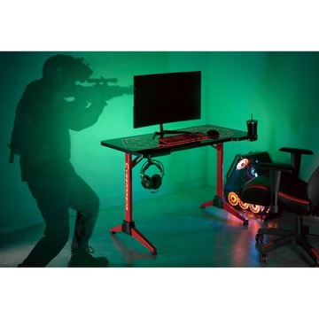 MACLEAN Biurko gamingowe LED NanoRS RS163 Czarne