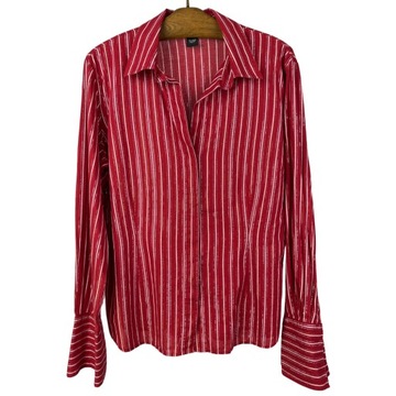 Czerwona koszula damska w paseczki taliowana casual BODY BY VICTORIA r. XL