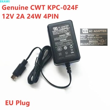 Oryginalny ue CWT KPC-024F 12V 2A 24W 4PIN
