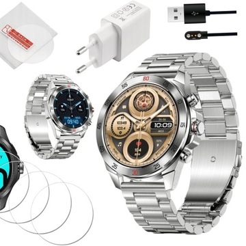 SMARTWATCH ZEGAREK MĘSKI SREBRNY DLA KAŻDEGO BRANSOLETA IPHONE ANDROID