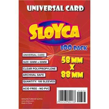 Koszulki na karty Sloyca Universal Card 58x88mm