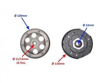 СКУТЕР СЦЕПЛЕНИЯ 2T 112мм KEEWAY ROMET JUNAK BARTON
