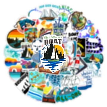 НАКЛЕЙКИ STICKERBOMB MIX OCEAN VTOP 50 шт.