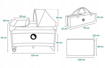 Дорожная кроватка LIONELO SVEN, ВОСПРОИЗВЕДЕНИЕ + МУЗЫКАЛЬНАЯ ШКАТУЛКА