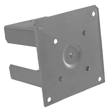 Основание столба оцинкованное, прикрученное к бетону, анкерная ножка 120x120 2,5 мм.