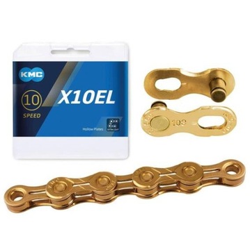 Łańcuch rowerowy KMC X10EL złoty 10/ (5,9 - 6,2 mm)