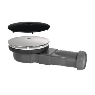Odpływ brodzikowy niski 90mm czarny Slim Wirquin Leroy Merlin