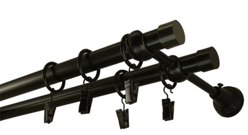 Karnisz metalowy BASIC fi 19 podwójny 230 cm