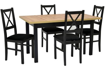 Stół 80x140/220 cm i 4 krzesła X różne tkaniny