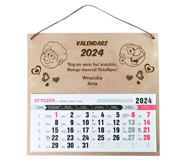 KALENDARZ 2024 PREZENT DZIEŃ BABCI I DZIADKA GRAWER