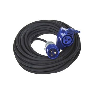 Przedłużacz CEE 30M ze złączem kątowym CEE + gniazdo Schuko 3x2,5mm²