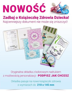 Okładka na książeczkę Zdrowia Dziecka z nadrukiem