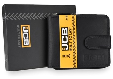 PORTFEL MĘSKI SKÓRZANY + PUDEŁKO SKÓRA RFID JCB43