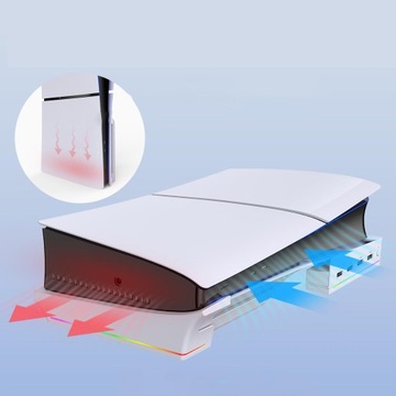 ДОК-СТАНЦИЯ ДЛЯ ЗАРЯДКИ ОХЛАЖДАЮЩАЯ ПОДСТАВКА ДЛЯ PS5 SLIM 4 USB 14 ЭФФЕКТОВ