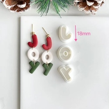 Christmas Soft Pottery Earring Mold Clay Cutter Winter Christmas Tree Santa