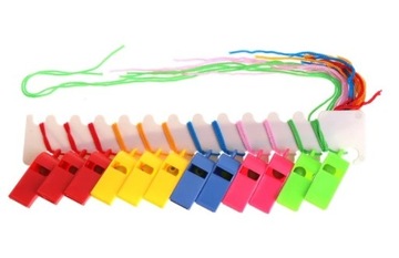 Пластиковый спортивный свисток на шнурке, 10 шт.