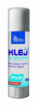 Клей-олівець PVP прозорий 8 г TETIS